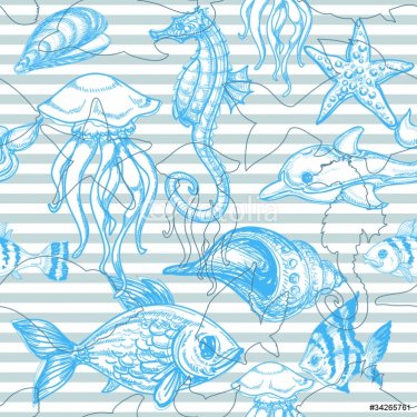 Sea seamless pattern - 900458955