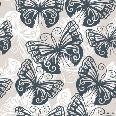 seamless background with butterflies - 900459070