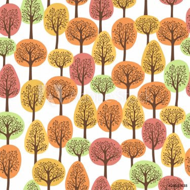 seamless pattern with autumn forest - 900461477