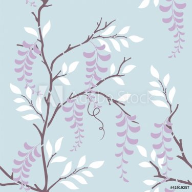 seamless pattern with wisteria flowers - 900461448
