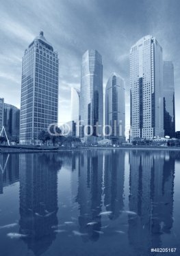 shanghai skyline of the lujiazui financial center at daytime