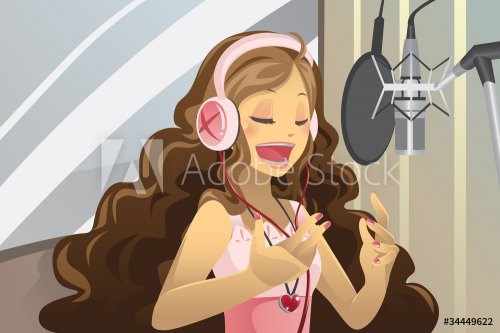 Singer in recording studio - 900461372