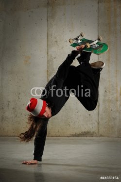 Skateboarder performing tricks