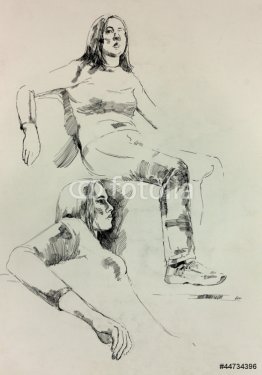 Sketch of a woman - 900899320