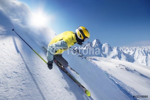 Skier in high mountains - 900224523