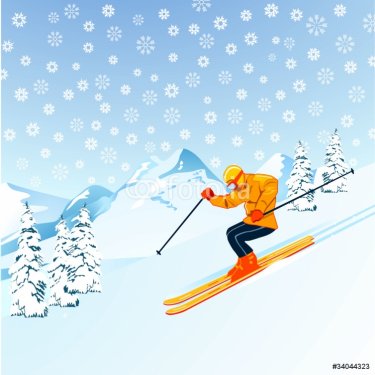 Skiläufer in den Bergen - 900469004