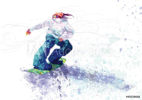 snowboarder - hand drawing - 901139657