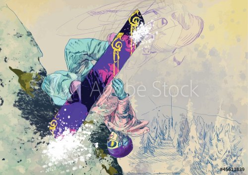 snowboarder (this is drawing converted into vector) - 901139647