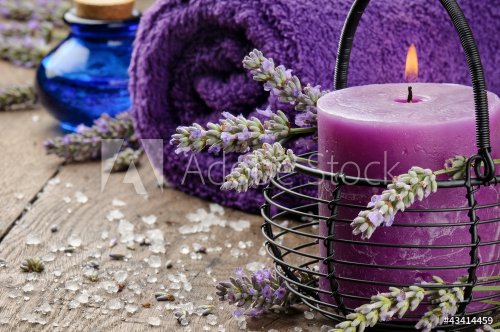 Spa setting in purple tone