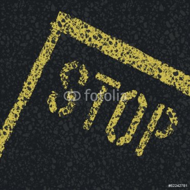 Stop sign on road. Vector - 901142133