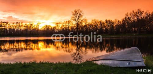 sunset on the lake - 901147867