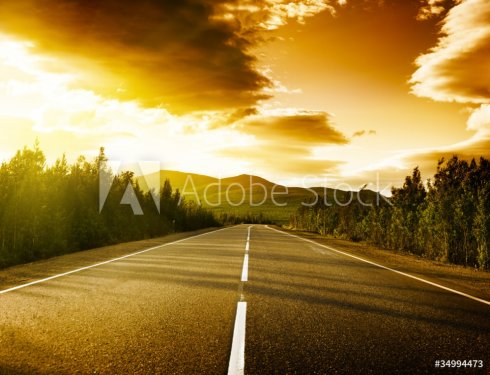 sunset on the road - 900659096