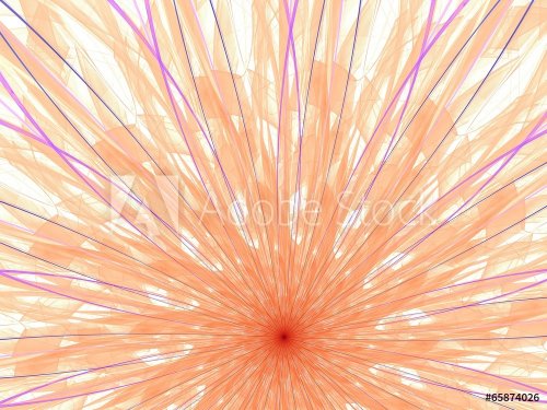 Symmetrical orange red fractal flower - 901142848