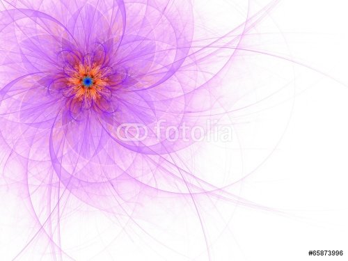 Symmetrical single blue violet fractal flower - 901142850