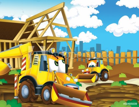 The cartoon digger - illustration for the children