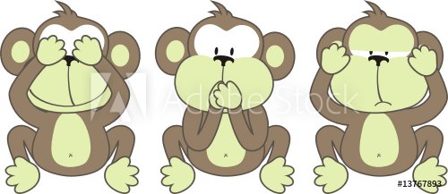 three monkeys saying - 900868205
