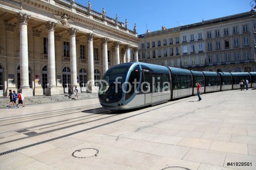 Tramway passing by the Grand Theatre of Bordeaux