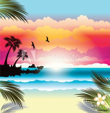 Tropical paradise.Vector illustration