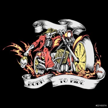 T-Shirt Print Born to ride - 900596806
