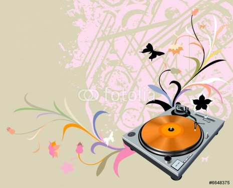 turntable and flowers - 900461226