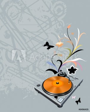 turntable and flowers - 900461231