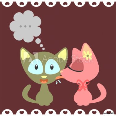 Two kittens romantic card