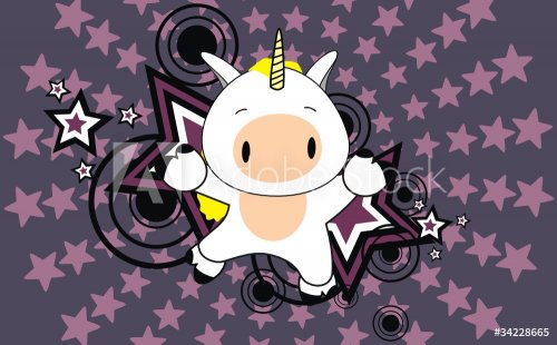unicorn baby cartoon jump background