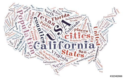 United States of America word collage map - 900954832