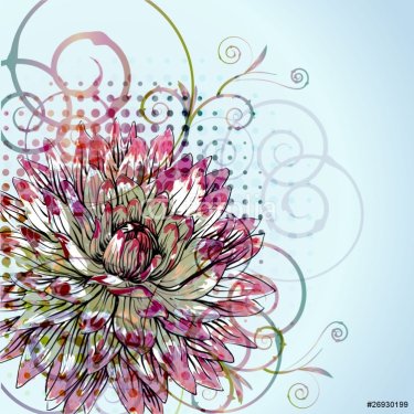 vector background with a single colored flower - 900511269
