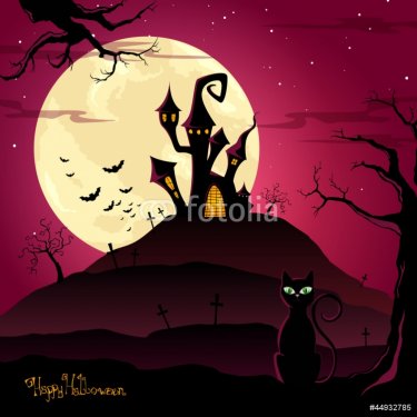 Vector Illustration of a Halloween Background - 900954346
