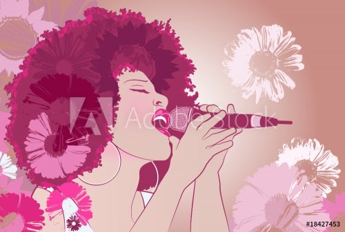 Vector illustration of a jazz singer