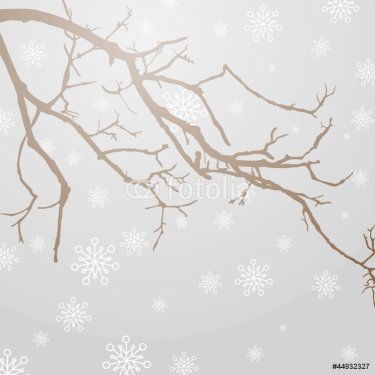 Vector Illustration of a Winterly Branch - 900954353