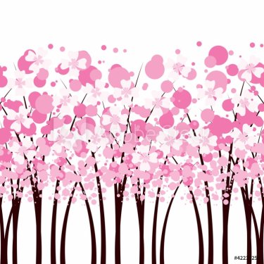 vector trees with flowers