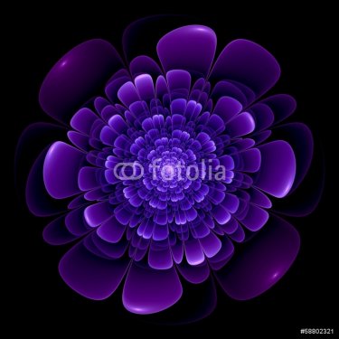 Violet flower pattern modern fractal art design