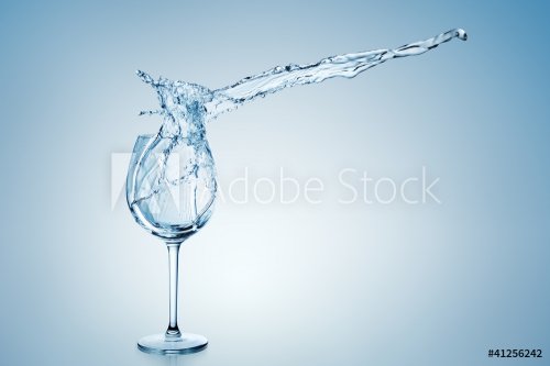 Water Splash in Wine Glass. - 900384836