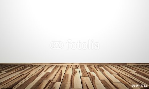 Weisse Wand mit Holzboden - Ahorn Kern