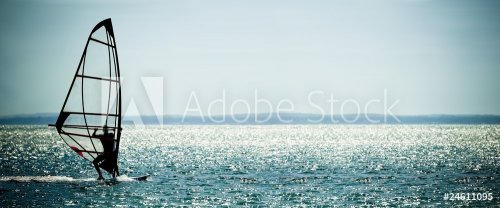 windsurfer panorama against a crystal sea - 900099383