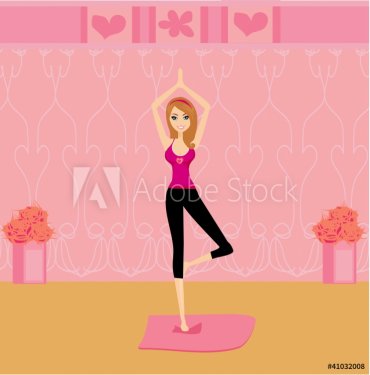 woman in a traditional yoga pose vector illustration - 900469396