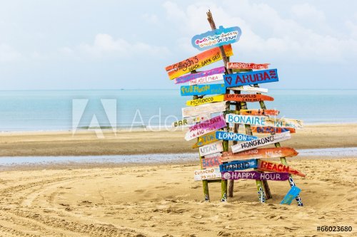 Wooden post at beach - 901143297