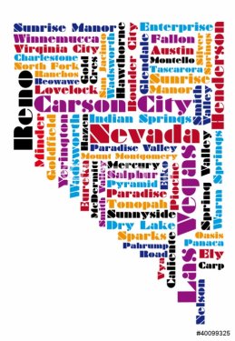 word cloud map of Nevada state - 900868341