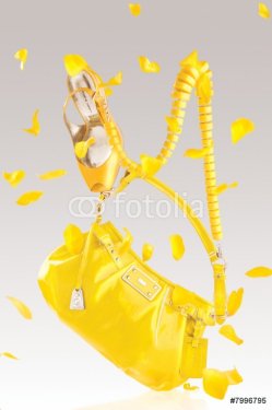Yellow bag with a beads