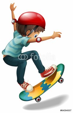 A little man skateboarding - 901142498