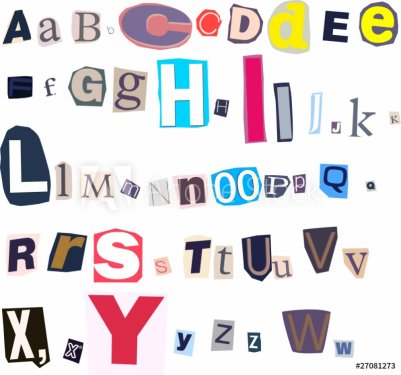 alphabet - cut letters from magazines - 900452933