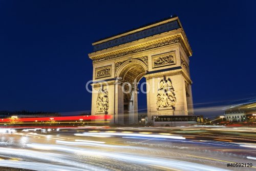 Arc de Triomphe and car lights