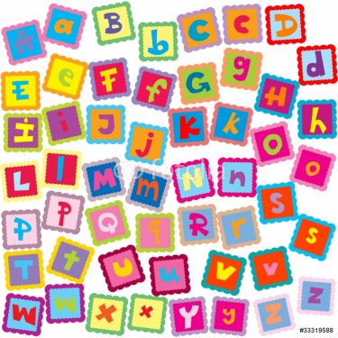 Colored card with letters of alphabet - 900452526