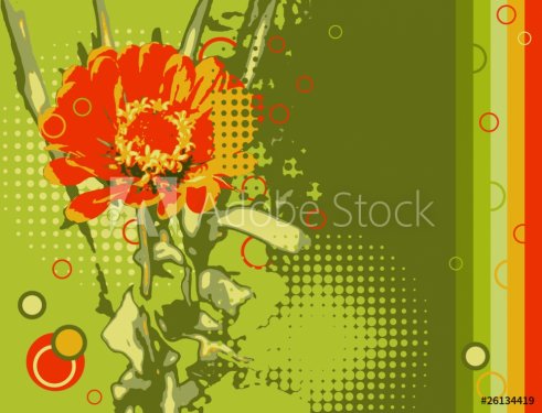 fresh orange flower on an abstract bright background