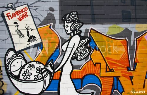 Graffiti berlin woman buggy