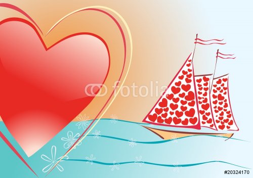 heart and sailboat - 900458741