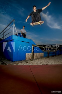 Skateboarder flying - 900174672