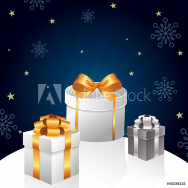 Vector Christmas Background with Gifts